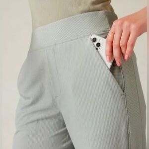 Athleta Brooklyn Textured Ankle Pant- City stripe Grey (12 Tall)